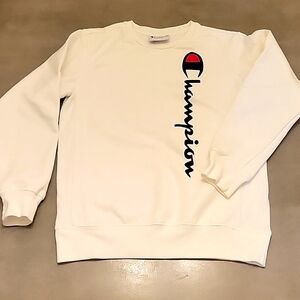 Champion White logo sweatshirt women's size Large